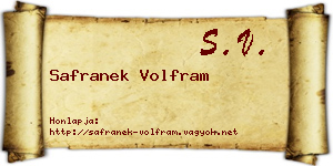 Safranek Volfram névjegykártya